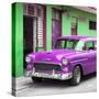 Cuba Fuerte Collection SQ - Classic American Purple Car in Havana-Philippe Hugonnard-Stretched Canvas