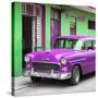 Cuba Fuerte Collection SQ - Classic American Purple Car in Havana-Philippe Hugonnard-Stretched Canvas