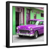 Cuba Fuerte Collection SQ - Classic American Purple Car in Havana-Philippe Hugonnard-Framed Photographic Print