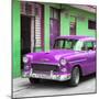 Cuba Fuerte Collection SQ - Classic American Purple Car in Havana-Philippe Hugonnard-Mounted Photographic Print