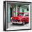 Cuba Fuerte Collection SQ - Classic American Red Car in Havana-Philippe Hugonnard-Framed Photographic Print