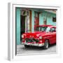 Cuba Fuerte Collection SQ - Classic American Red Car in Havana-Philippe Hugonnard-Framed Photographic Print