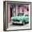 Cuba Fuerte Collection SQ - Classic American Turquoise Car in Havana-Philippe Hugonnard-Framed Photographic Print