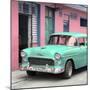 Cuba Fuerte Collection SQ - Classic American Turquoise Car in Havana-Philippe Hugonnard-Mounted Photographic Print