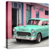 Cuba Fuerte Collection SQ - Classic American Turquoise Car in Havana-Philippe Hugonnard-Stretched Canvas