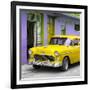 Cuba Fuerte Collection SQ - Classic American Yellow Car in Havana-Philippe Hugonnard-Framed Photographic Print