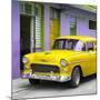 Cuba Fuerte Collection SQ - Classic American Yellow Car in Havana-Philippe Hugonnard-Mounted Photographic Print