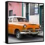 Cuba Fuerte Collection SQ - Classic Orange Car-Philippe Hugonnard-Framed Stretched Canvas