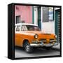 Cuba Fuerte Collection SQ - Classic Orange Car-Philippe Hugonnard-Framed Stretched Canvas