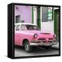 Cuba Fuerte Collection SQ - Classic Pink Car-Philippe Hugonnard-Framed Stretched Canvas