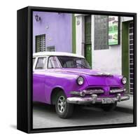 Cuba Fuerte Collection SQ - Classic Purple Car-Philippe Hugonnard-Framed Stretched Canvas
