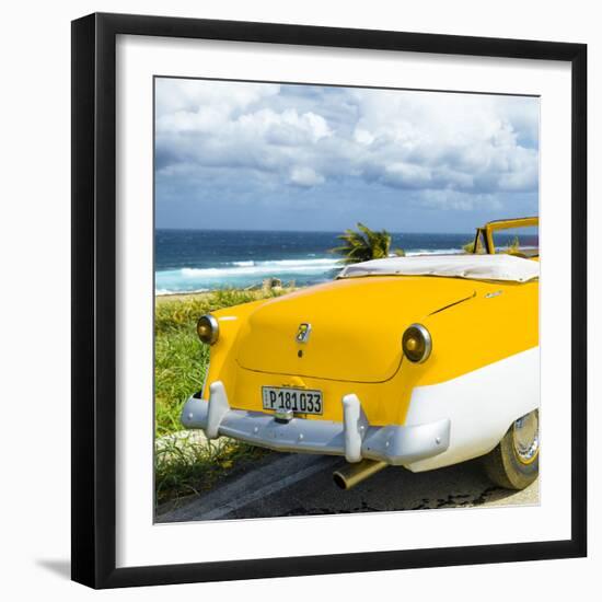 Cuba Fuerte Collection SQ - Classic Yellow Car Cabriolet-Philippe Hugonnard-Framed Photographic Print