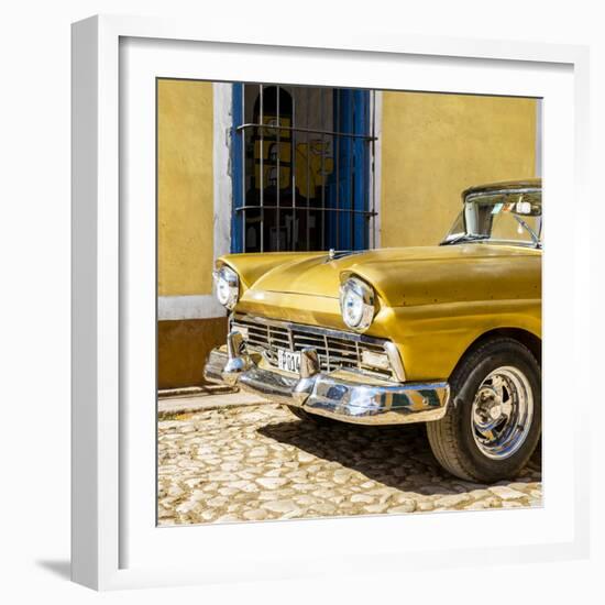 Cuba Fuerte Collection SQ - Close-up of American Classic Golden Car-Philippe Hugonnard-Framed Photographic Print