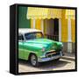 Cuba Fuerte Collection SQ - Close-up of Cuban Green Taxi-Philippe Hugonnard-Framed Stretched Canvas