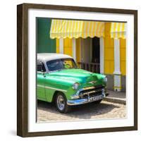 Cuba Fuerte Collection SQ - Close-up of Cuban Green Taxi-Philippe Hugonnard-Framed Photographic Print