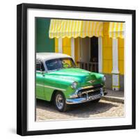 Cuba Fuerte Collection SQ - Close-up of Cuban Green Taxi-Philippe Hugonnard-Framed Photographic Print