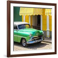 Cuba Fuerte Collection SQ - Close-up of Cuban Green Taxi-Philippe Hugonnard-Framed Photographic Print