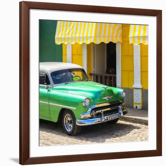 Cuba Fuerte Collection SQ - Close-up of Cuban Green Taxi-Philippe Hugonnard-Framed Photographic Print