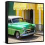 Cuba Fuerte Collection SQ - Close-up of Cuban Green Taxi-Philippe Hugonnard-Framed Stretched Canvas