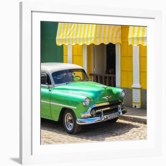 Cuba Fuerte Collection SQ - Close-up of Cuban Green Taxi-Philippe Hugonnard-Framed Photographic Print