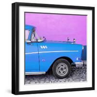 Cuba Fuerte Collection SQ - Close-up of Retro Blue Car-Philippe Hugonnard-Framed Photographic Print