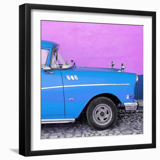 Cuba Fuerte Collection SQ - Close-up of Retro Blue Car-Philippe Hugonnard-Framed Photographic Print