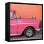 Cuba Fuerte Collection SQ - Close-up of Retro Dark Pink Car-Philippe Hugonnard-Framed Stretched Canvas