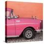 Cuba Fuerte Collection SQ - Close-up of Retro Dark Pink Car-Philippe Hugonnard-Stretched Canvas