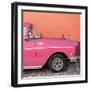 Cuba Fuerte Collection SQ - Close-up of Retro Dark Pink Car-Philippe Hugonnard-Framed Photographic Print