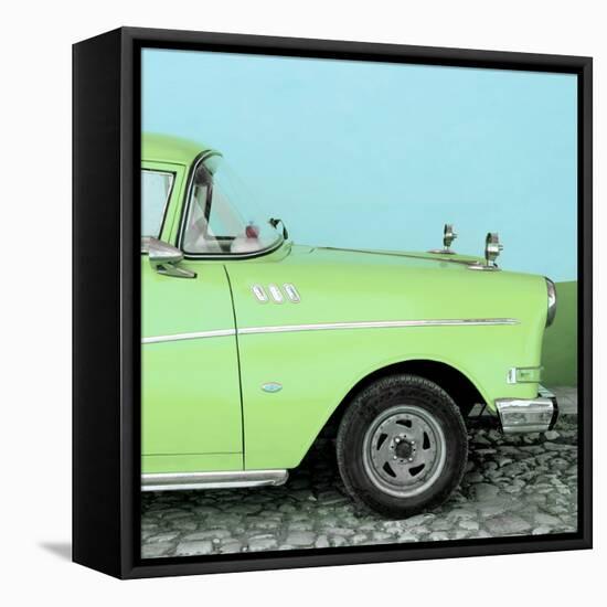 Cuba Fuerte Collection SQ - Close-up of Retro Lime Green Car-Philippe Hugonnard-Framed Stretched Canvas