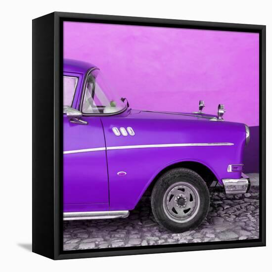 Cuba Fuerte Collection SQ - Close-up of Retro Purple Car-Philippe Hugonnard-Framed Stretched Canvas