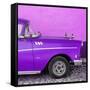 Cuba Fuerte Collection SQ - Close-up of Retro Purple Car-Philippe Hugonnard-Framed Stretched Canvas