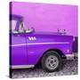 Cuba Fuerte Collection SQ - Close-up of Retro Purple Car-Philippe Hugonnard-Stretched Canvas
