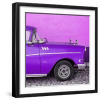 Cuba Fuerte Collection SQ - Close-up of Retro Purple Car-Philippe Hugonnard-Framed Photographic Print