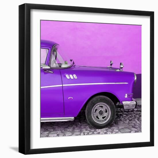 Cuba Fuerte Collection SQ - Close-up of Retro Purple Car-Philippe Hugonnard-Framed Photographic Print