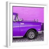 Cuba Fuerte Collection SQ - Close-up of Retro Purple Car-Philippe Hugonnard-Framed Photographic Print