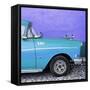 Cuba Fuerte Collection SQ - Close-up of Retro Turquoise Car-Philippe Hugonnard-Framed Stretched Canvas