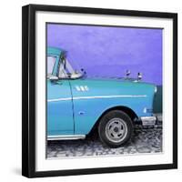 Cuba Fuerte Collection SQ - Close-up of Retro Turquoise Car-Philippe Hugonnard-Framed Photographic Print