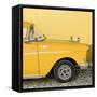 Cuba Fuerte Collection SQ - Close-up of Retro Yellow Car-Philippe Hugonnard-Framed Stretched Canvas