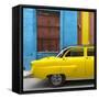 Cuba Fuerte Collection SQ - Close-up of Yellow Taxi of Havana II-Philippe Hugonnard-Framed Stretched Canvas