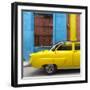 Cuba Fuerte Collection SQ - Close-up of Yellow Taxi of Havana II-Philippe Hugonnard-Framed Photographic Print