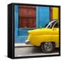 Cuba Fuerte Collection SQ - Close-up of Yellow Taxi of Havana III-Philippe Hugonnard-Framed Stretched Canvas