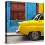 Cuba Fuerte Collection SQ - Close-up of Yellow Taxi of Havana III-Philippe Hugonnard-Stretched Canvas