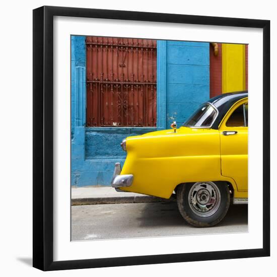 Cuba Fuerte Collection SQ - Close-up of Yellow Taxi of Havana III-Philippe Hugonnard-Framed Photographic Print