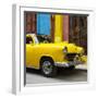 Cuba Fuerte Collection SQ - Close-up of Yellow Taxi of Havana IV-Philippe Hugonnard-Framed Photographic Print