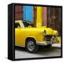 Cuba Fuerte Collection SQ - Close-up of Yellow Taxi of Havana IV-Philippe Hugonnard-Framed Stretched Canvas