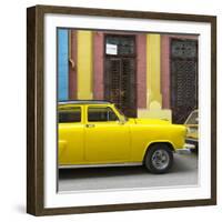 Cuba Fuerte Collection SQ - Close-up of Yellow Taxi of Havana-Philippe Hugonnard-Framed Photographic Print