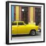 Cuba Fuerte Collection SQ - Close-up of Yellow Taxi of Havana-Philippe Hugonnard-Framed Photographic Print