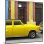 Cuba Fuerte Collection SQ - Close-up of Yellow Taxi of Havana-Philippe Hugonnard-Mounted Photographic Print