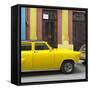 Cuba Fuerte Collection SQ - Close-up of Yellow Taxi of Havana-Philippe Hugonnard-Framed Stretched Canvas